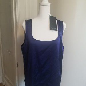 ST. JOHN'S CAVIAR Navy Silk Top from Nordstrom's NWT Size XL